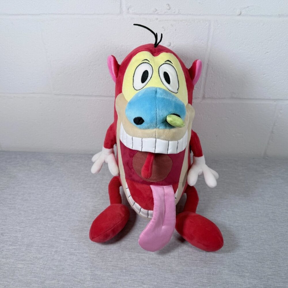 Kidrobot Ren & Stimpy HugMe Shake Action 16 Inch Stimpy Plush